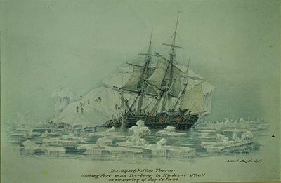 1836年8月18日、ハドソンズ海峡の氷山を高速化するHMSのテロ事件 作： Lieutenant Smyth